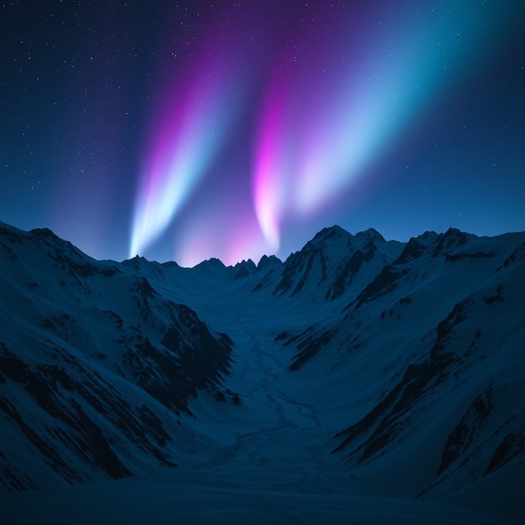 Mountain pass at night